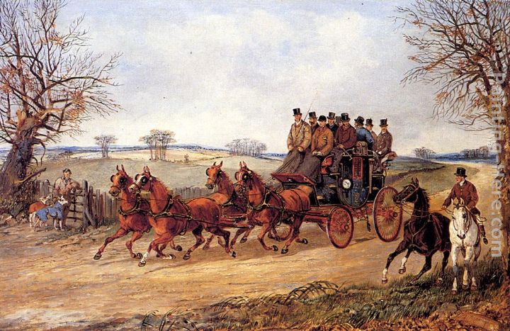 A Coach and Four on an Autumn Road painting - Henry Alken A Coach and Four on an Autumn Road art painting